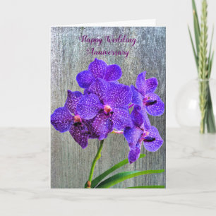 Bröllop-årskort med Lila Orchids Kort