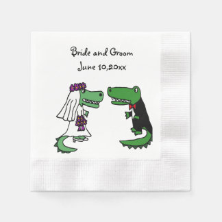 Bröllop Art, Lena Bride och Groom Alligator Pappersservett