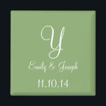 Bröllop Asparagus Cute Monochromatic Magnet<br><div class="desc">Bröllopsfavoritmagneter med Brides Namn,  Grooms Namn och Bröllop Datum Anpassningsbar Stil Design - Småskalig och anpassningsbar Personalizable Option - Asparagus Cute Monochromatic Färg Design anpassningsbar magneter är perfekter för ge utgivning i form av minnesmärken och bröllopsfavörer.</div>