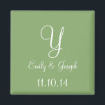 Bröllop Asparagus Cute Monochromatic Magnet<br><div class="desc">Bröllopsfavoritmagneter med Brides Namn,  Grooms Namn och Bröllop Datum Anpassningsbar Stil Design - Småskalig och anpassningsbar Personalizable Option - Asparagus Cute Monochromatic Färg Design anpassningsbar magneter är perfekter för ge utgivning i form av minnesmärken och bröllopsfavörer.</div>