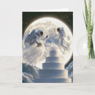Bröllop Astronaut för Newlyweds i Moonlight Kort