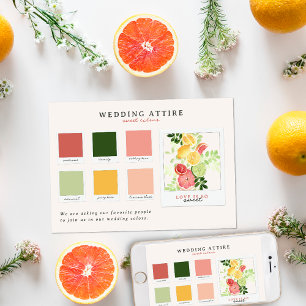 Bröllop Attire Citrus Färg Palette Inbjudningar
