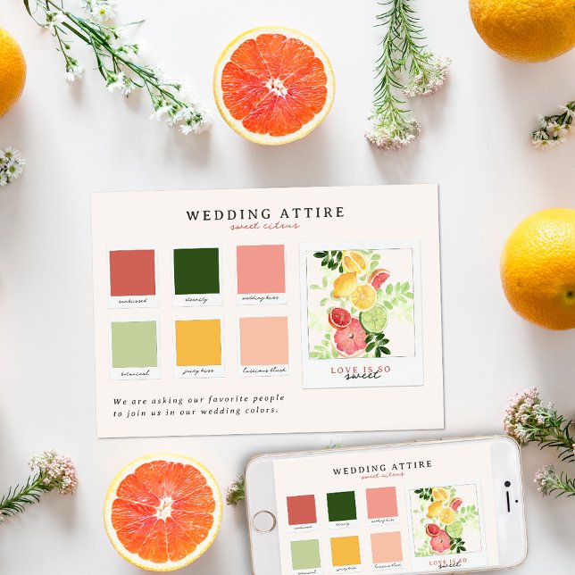 Bröllop Attire | Citrus Färg Palette Inbjudningar (Skapare uppladdad)