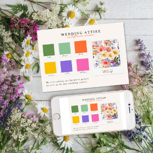 Bröllop Attire Gupalett för Wildblommor Inbjudningar