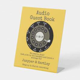 Bröllop Audio Guest Bok Black Rotal Dial Gult