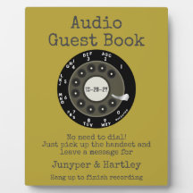 Bröllop Audio Guest Bok Black Rotary Dial Avocado