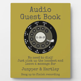 Bröllop Audio Guest Bok Black Rotary Dial Avocado
