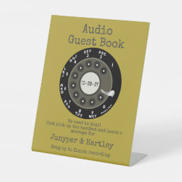 Bröllop Audio Guest Bok Black Rotary Dial Avocado