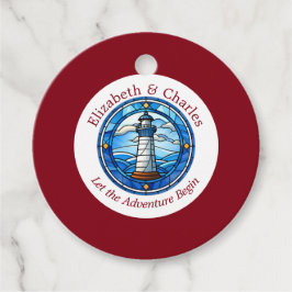 Bröllop Äventyr fyr som seglar Nautisk Namn Gåvor Etiketter