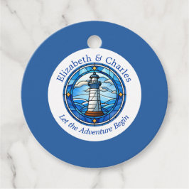 Bröllop Äventyr fyr som seglar Nautisk Namn Gåvor Etiketter