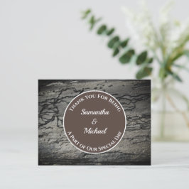 Bröllop Avskrivning Rustic Driftwood Tack Vykort