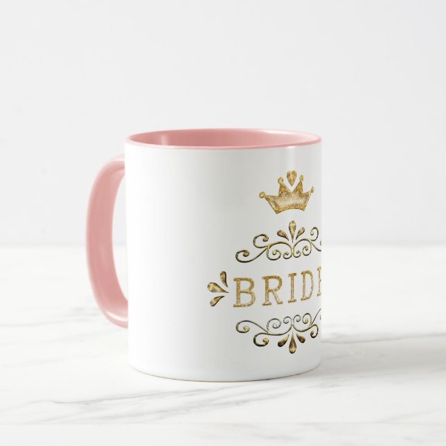 bröllop, bachelorette-partiet, guld party, glitter mugg (Framsida vänster)