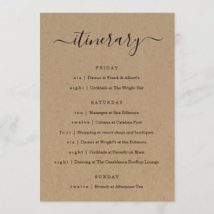 Bröllop / Bachelorette Party / Birthday Itinerary Program