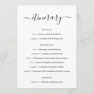 Bröllop / Bachelorette Party / Birthday Itinerary Program