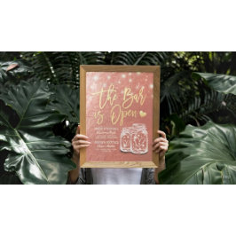 Bröllop Baren är Öppen Dryckesmeny Murar Rose Poster