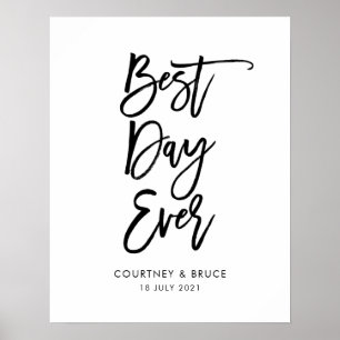 Bröllop bästa dag någonsin signera poster