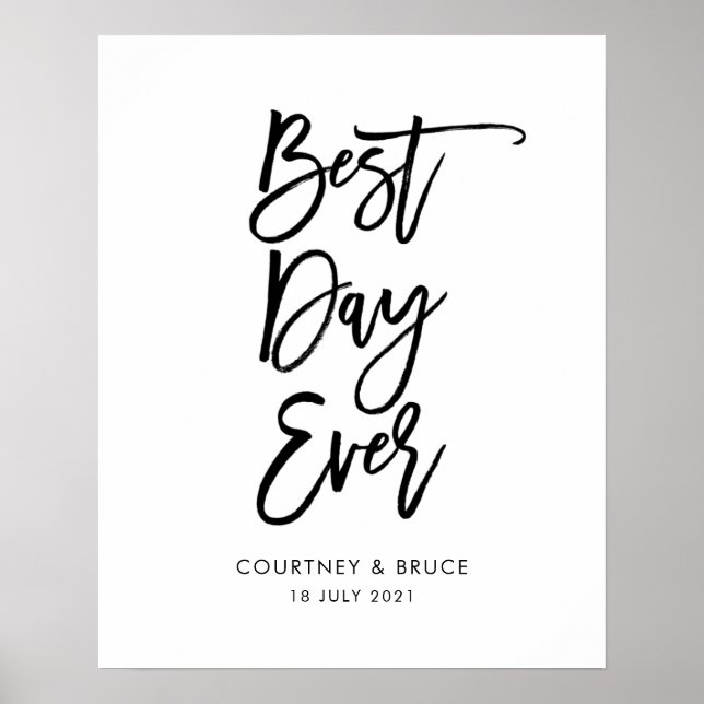 Bröllop bästa dag någonsin signera poster (Framsidan)