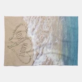Bröllop Beach Hearts Kökshandduk