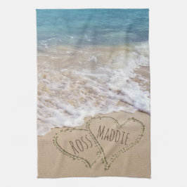 Bröllop Beach Hearts Kökshandduk