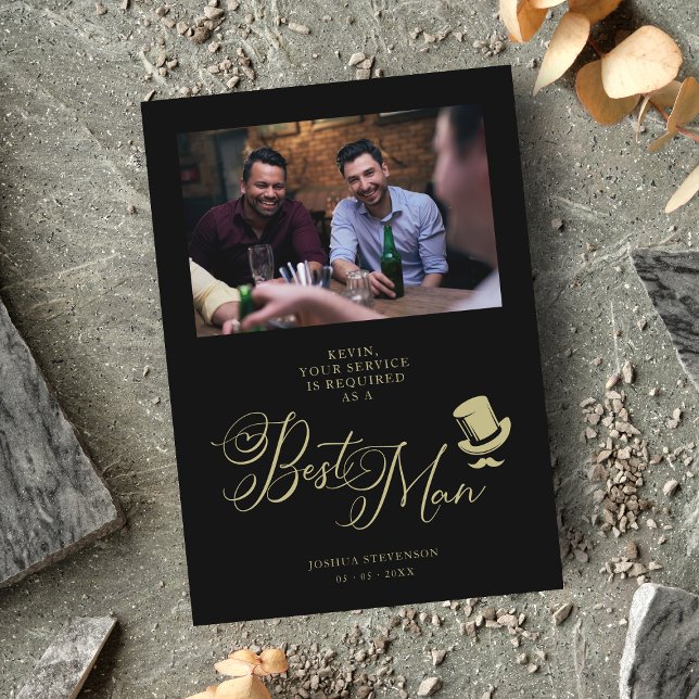 Bröllop Best Man Funny Photo Frieri kort (Skapare uppladdad)