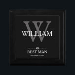 Bröllop Best Man ger ett eget namn Modern Cute Minnesask<br><div class="desc">Bröllop Best Man Gift med eget namn Modern Cute Keepie Gift Box. Klicka på Anpassa den här mallen om du vill anpassa den med ditt monogramefternamn som första namn, ditt första namn och datum snabbt och enkelt. Matchande bästa man Gift-artiklar i butik. Fraktaser över hela världen snabbt. Bröllop Best Man...</div>