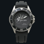 Bröllop Best Man Gift Modern Monogram Namn Sporty Armbandsur<br><div class="desc">Bröllop Best Man Gift Modern Monogram Sporty Coola Watch. Bästa man-vintagens monogram-start, namn och datum klassiskt manligt klocka. Genom att anpassa dig får du en speciell beröring från extra till din bästa man-gåva. Klicka på Anpassa mallen om du vill anpassa den snabbt och enkelt. 30 dagars återbetalningsgaranti. Fraktaser över hela...</div>
