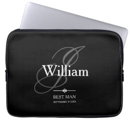 Bröllop Best Man Gift Personlig Modern Coola Laptop Fodral