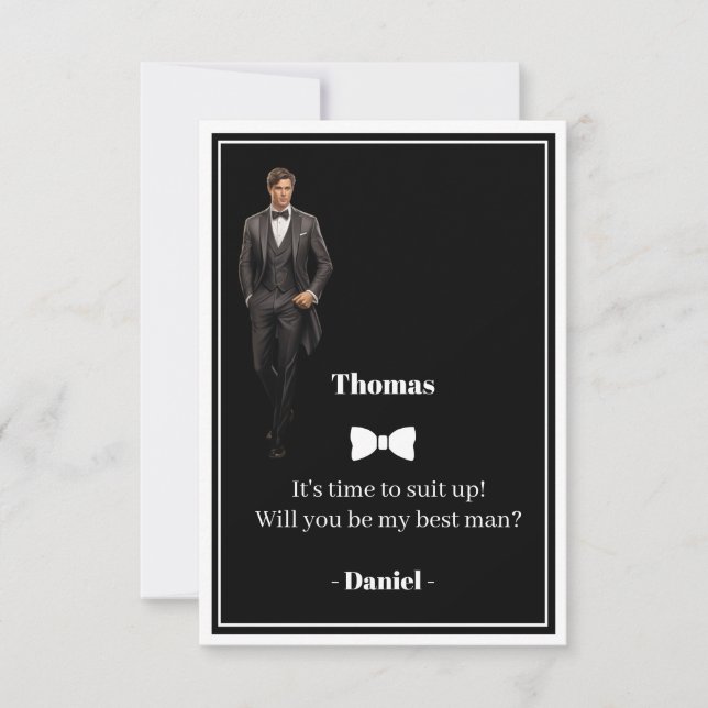 Bröllop Best Man Inbjudan (Framsida)