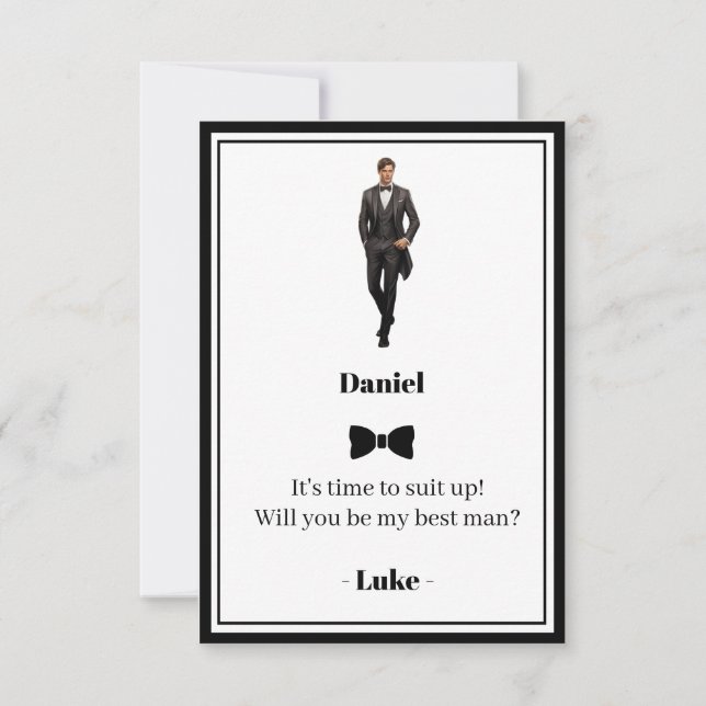 Bröllop Best Man Inbjudan (Framsida)