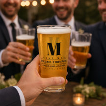 Bröllop Best Man Modernt Monogram Enkelt