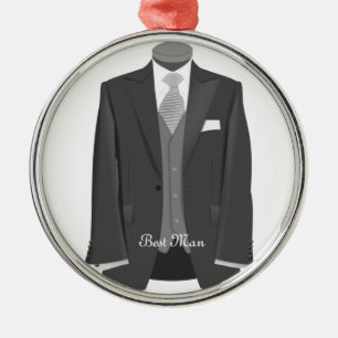 Bröllop Best Man Tuxedo-julklapp för prydnadsförem Julgransprydnad Metall
