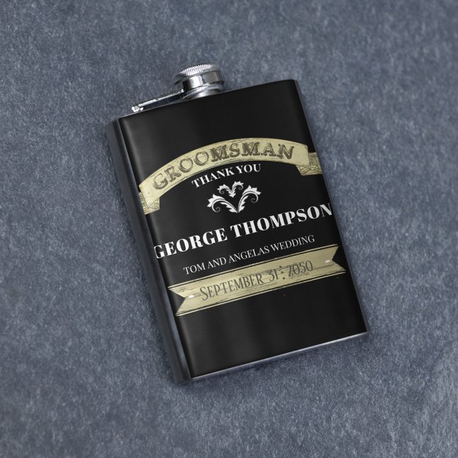 Bröllop Bestman Vintage Klassisk Enkel Fickplunta (Groomsmen custom personalized flask)