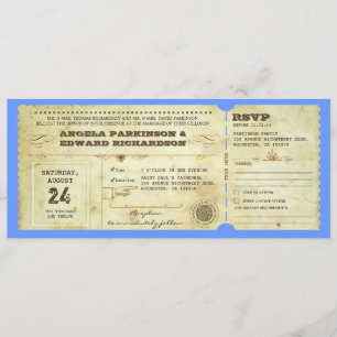 bröllop biljett - ändra bakgrunden till färg inbjudningar