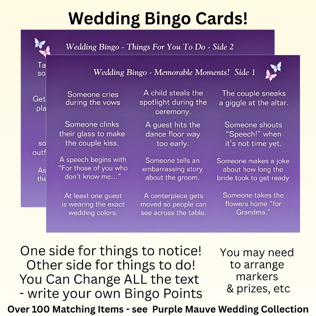 Bröllop BINGO! Game for Guests Kort (Skapare uppladdad)