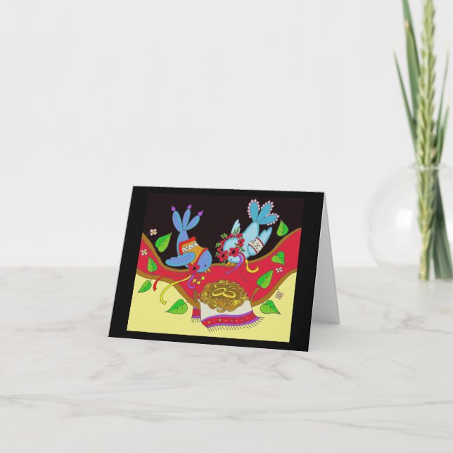 Bröllop Birds Ukrainska folkart Kort (Framsida)