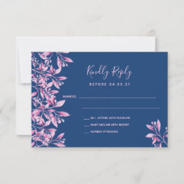 Bröllop blå rosa blommigtar botanisk OSA