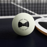 Bröllop Black Bow Tie Best Man Ping Pong Boll<br><div class="desc">Om du planerar ett spel med Bröllop Bord tennis (och du verkligen borde) så är det här en pingpong boll för din bästa man. Har en svart fluga och datumet för bröllop. * Observera att alternativet "Glöd i Mörken" gäller för den grönt boll som visas. Om du väljer ett annat...</div>