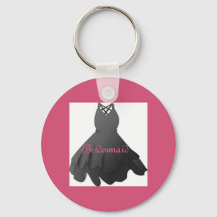 Bröllop Black Dress Rosa Bridesmaid Keychain Gift Nyckelring