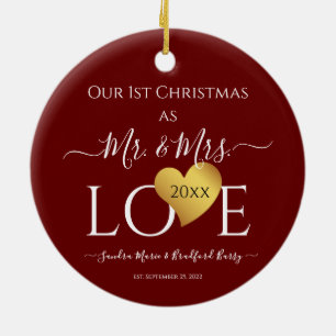 Bröllop Black Guld Heart christmas Namn Ce Julgransprydnad Keramik