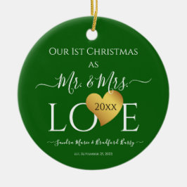 Bröllop Black Guld Heart christmas Namn Ce Julgransprydnad Keramik