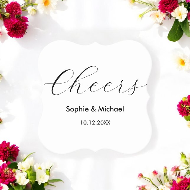 Bröllop Black White Cheers Elegant Underlägg Papper (Skapare uppladdad)