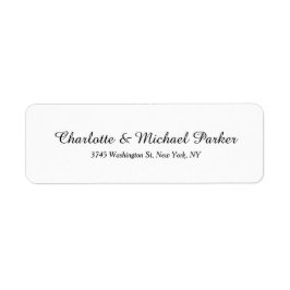 Bröllop Black White-Kreativ-penselskriptfamiljen Returadress Etikett