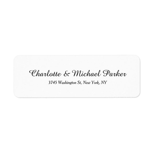 Bröllop Black White-Kreativ-penselskriptfamiljen Returadress Etikett (Framsidan)