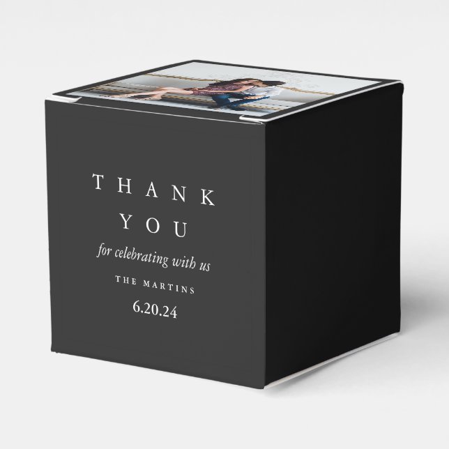 Bröllop Black White Personlig Photo Tack Presentaskar (Framsidan Sidan)