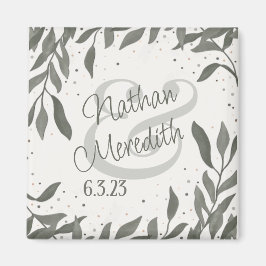 Bröllop Blad Enkel Elegant Modern Inspirationskraf Magnet