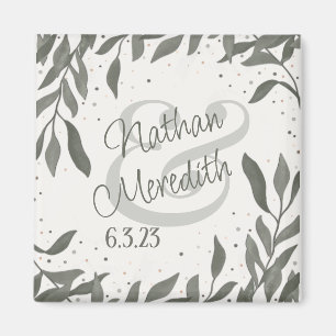 Bröllop Blad Enkel Elegant Modern Inspirationskraf Magnet