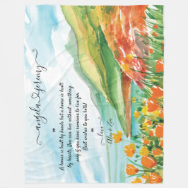 Bröllop Blankett med hav, Blå himmel och blommor Fleecefilt