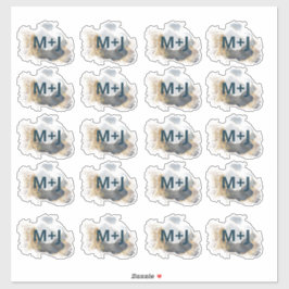 Bröllop: blått och guld för klistermärken