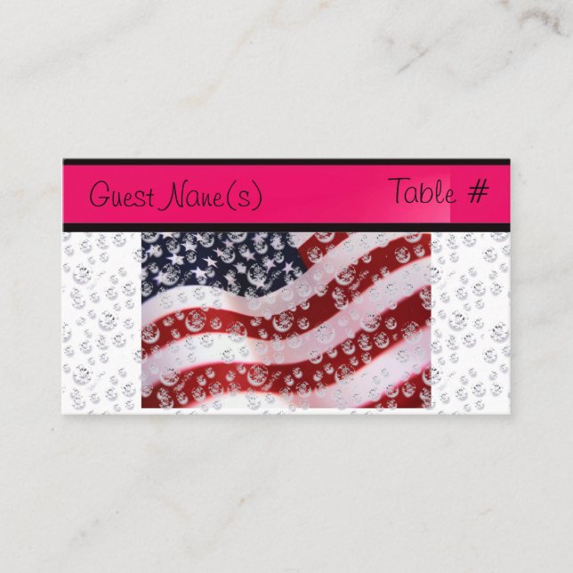 Bröllop Bling bord # & Adress-kortmall Placeringskort (Framsida)