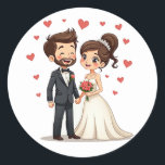 Bröllop Bliss Sticker Pack Runt Klistermärke<br><div class="desc">Skaffa chattorna med de här vackra tecknad bröllop-parklistermärken,  perfekt för att fira kärlek och relationer!</div>